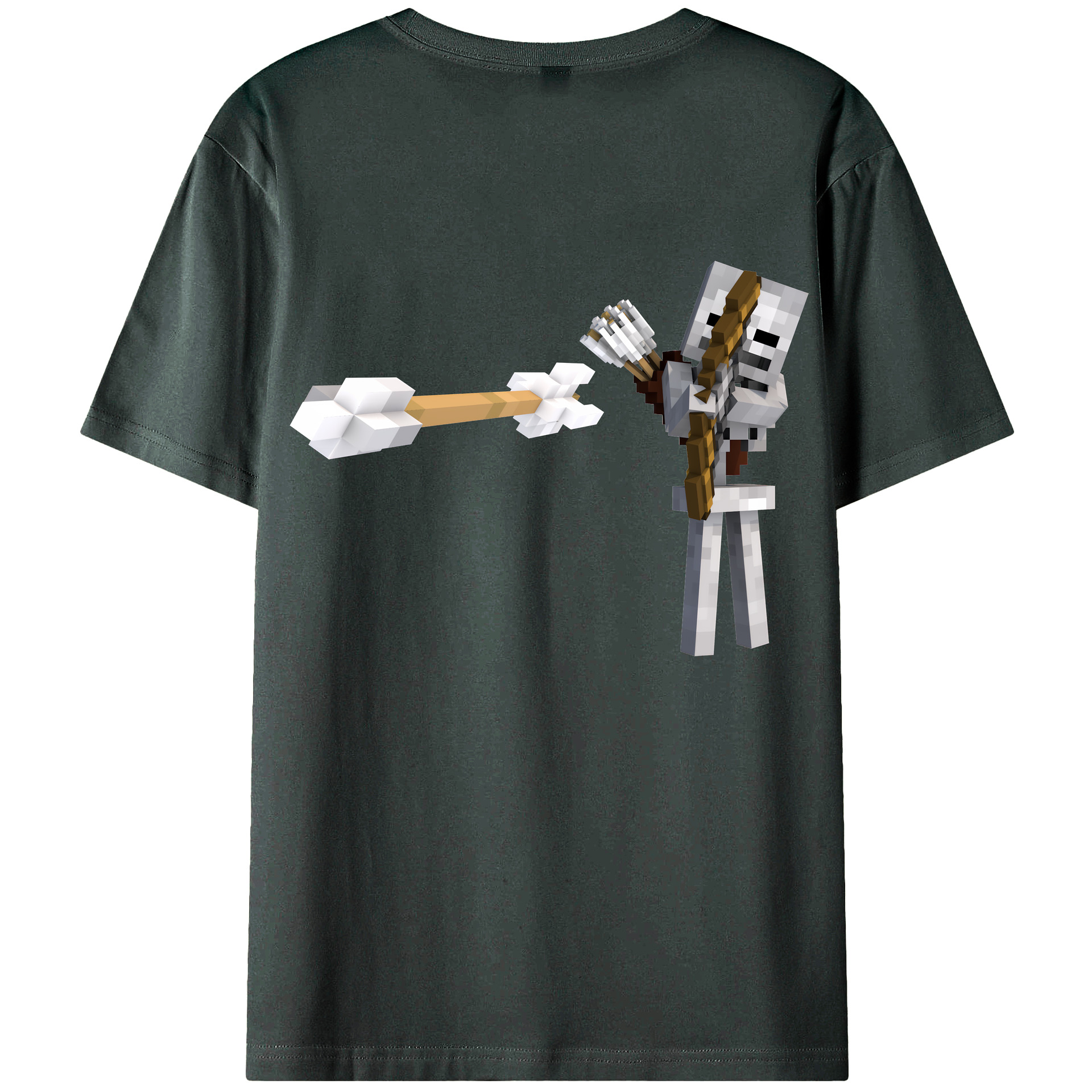 （画像用） マインクラフト ブロックの世界 Minecraft MC Block world 綿100％ メンズ半袖Tシャツ（バックプリント） 通気性